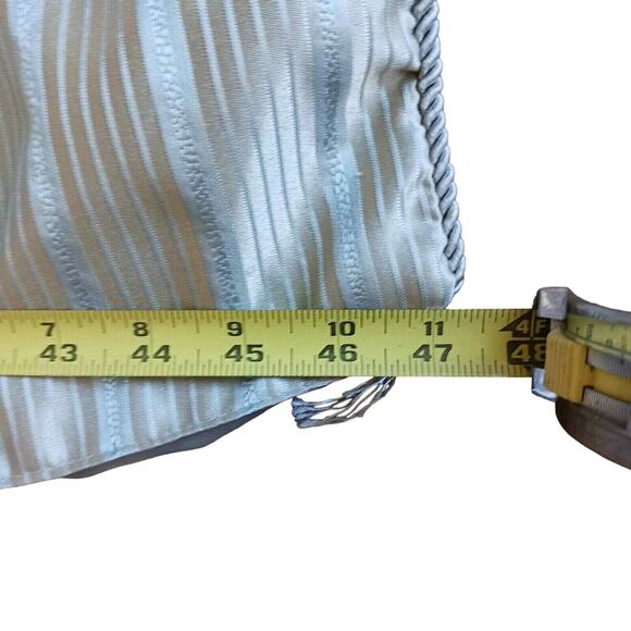 Baroque Satin Throw Blanket 55" x 47" Rope Edging Light BLUE Gold Stripe Elegant - Picture 14 of 14